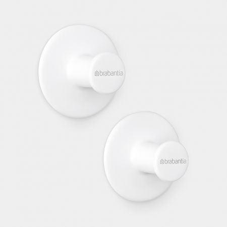 Towel Hooks ReNew - Set of 2, screws and tape included - White