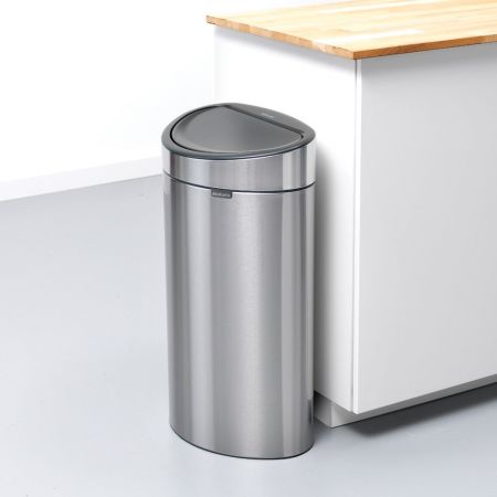 Brabantia Touch Bin poubelle 40 litres avec seau intérieur synthétique -  Matt Steel