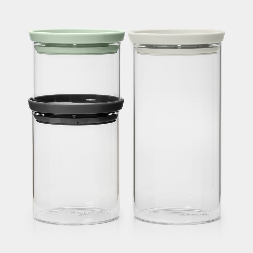 Borosilicate glass stacking jars, Small, 4 pieces