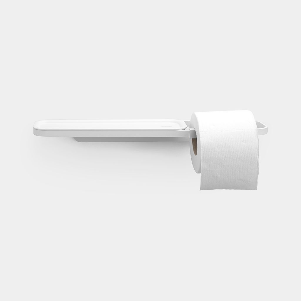 Distributeur papier toilette rouleau métal Brabantia avec couvercle sur