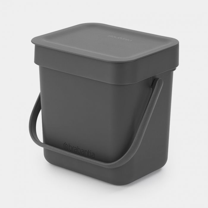 Brabantia 113321 Cubo de basura con cubo interior de plástico, 0.8 galones,  negro mate
