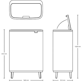 Cubo 2 compartimentos Bo Touch bin blanco de Brabantia 2 x 30 - Things-store