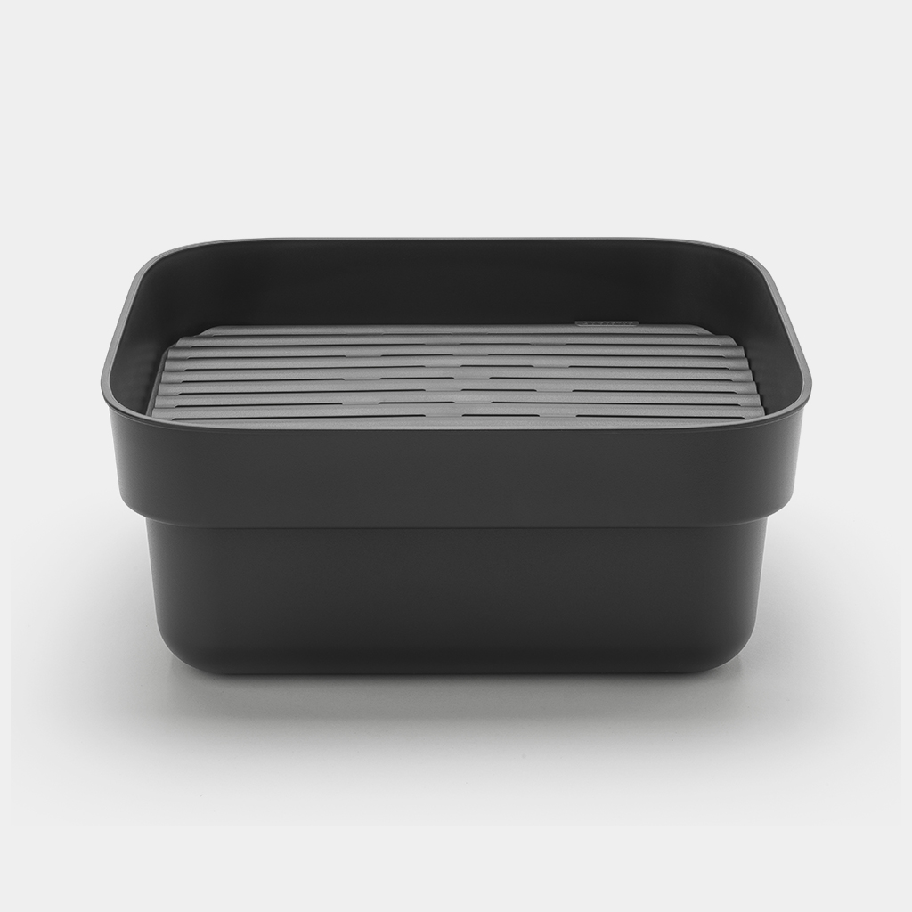 black plastic washing up bowl