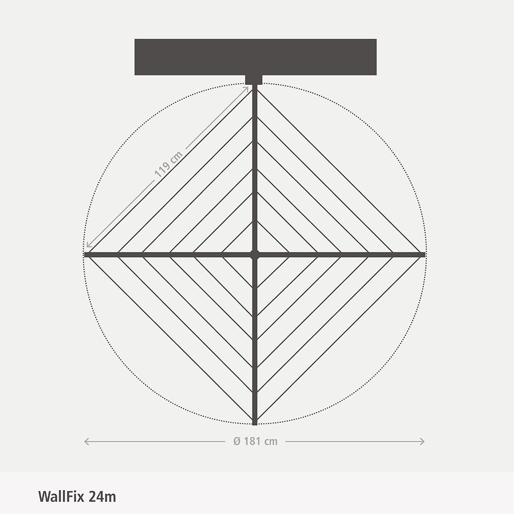 WallFix, 24 meter, - Metallic Grey | Brabantia