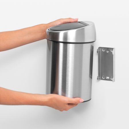 De daadwerkelijke aangrenzend Leed Touch Bin afvalemmer, 3 liter, kunststof binnenemmer - Platinum | Brabantia