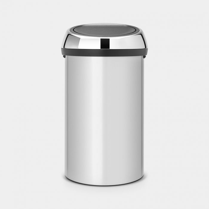 deze Golven stil Touch Bin 60 liter - Metallic Grey | Brabantia