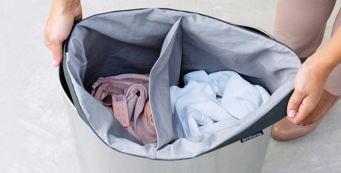 dual compartment laundry basket